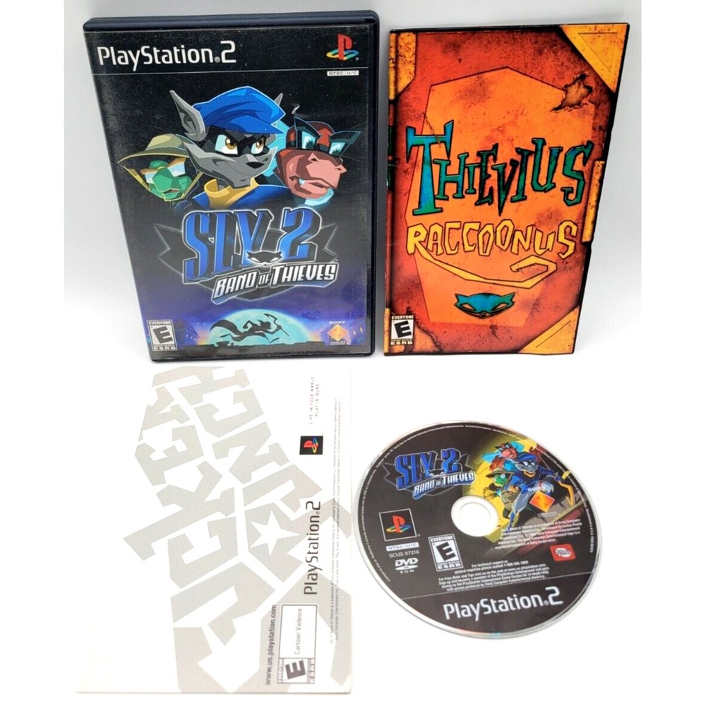 SLY 2 BAND OF THIEVES CIB PS2 COMPLETE IN BOX PLAYSTATION 2 BLACK LABEL REG CARD
